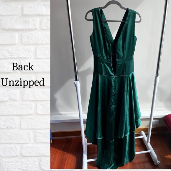 Custom Tailored Green Evening Gown by Yaly Couture Elegant Formal Dress Medium - Picture 6 of 10